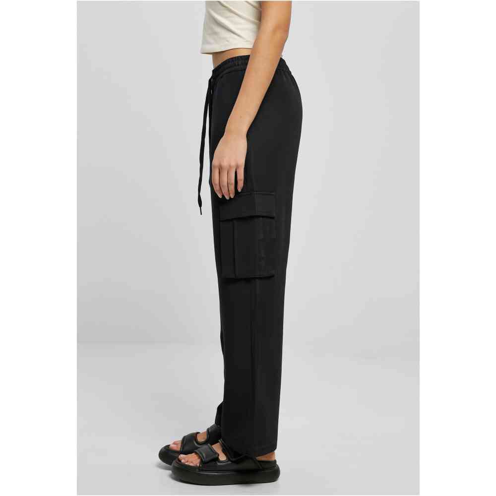 Urban Classics - Viscose Straight Leg Cargobroek - Zwart